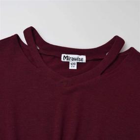 img 1 attached to Girls Sleeve T Shirt Shirts Burgundy Girls' Clothing in Tops, Tees & Blouses