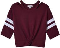 girls sleeve t shirt shirts burgundy girls' clothing in tops, tees & blouses logo