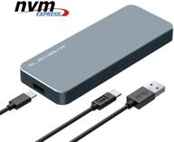 🔌 elecgear nvme usb 3.1 enclosure: pci-e m.2 ssd external case, nv-i9 aluminum cooling adapter, 2280/2242 pcie m.2 memory card reader, nvme hard drive converter caddy box, 10gbps usb type a and c cable logo