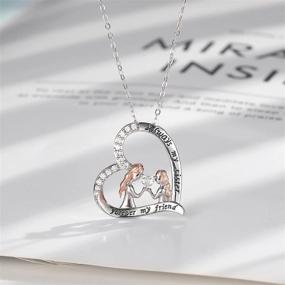 img 2 attached to 🎁 S925 Sterling Silver Sister Birthday Gifts - CERSLIMO Best Friend Necklaces for Women and Girls: Big Little Sis Friendship Gifts from Sister
