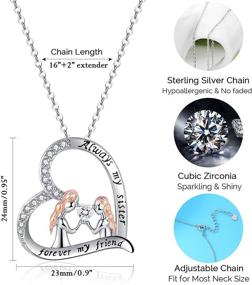 img 3 attached to 🎁 S925 Sterling Silver Sister Birthday Gifts - CERSLIMO Best Friend Necklaces for Women and Girls: Big Little Sis Friendship Gifts from Sister