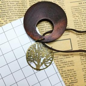 img 1 attached to 🌳 HUNO Tree of Life Pendant Necklace: Exquisite Vintage Wooden Jewelry for Women & Girls on Long Leather Chain