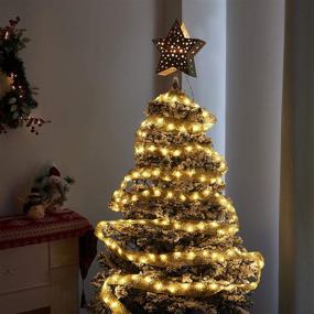 img 4 attached to ✨ Vanthylit Golden Ribbon String Lights: 19.7FT 120 LED Warm White Fairy Lights for Christmas Tree and Party Decoration