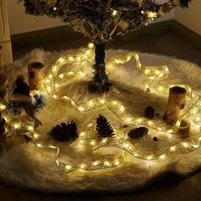 img 2 attached to ✨ Vanthylit Golden Ribbon String Lights: 19.7FT 120 LED Warm White Fairy Lights for Christmas Tree and Party Decoration