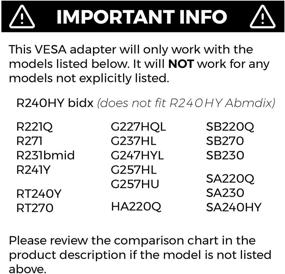 img 3 attached to Адаптер крепления VESA HumanCentric - совместим с мониторами Acer R240HY, SB220Q, SB270 и другими, патент ожидает его утверждения.