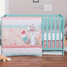 img 4 attached to 🦌 Wild Forever Pink Forest Animal Themed 3-Piece Baby Girl Crib Bedding Set for Enhanced SEO