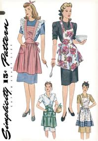 img 1 attached to 👗 Простота 1221: Откройте для себя моду винтажа 1940-х годов с набором мастер-класса по пошиву фартука для женщин, размеры S-L.