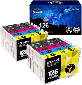 img 4 attached to 🖨️ Восстановленный картридж Uniwork для замены чернил Epson 126 T126 - совместим с принтерами Workforce - 10 штук