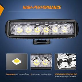 img 2 attached to 🚗 Nilight 15019S-D Led Light Bar - 4PCS 18w Spot Driving Fog Lights for Off Road, Boat, SUV, and Jeep - 2 Year Warranty