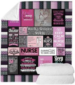 img 1 attached to Cozy and Stylish Nurse Theme Blanket | Ultra Soft Microfiber Plush Sherpa | Perfect Gifts for Women Nurses | Warm and Fuzzy Throw Blanket for Bed and Couch | Size: 2,130cm x 150cm (51'' x 59'')