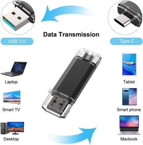 img 2 attached to JOIOT Type C Flash Drive 64GB 2 In 1 OTG Jump Drive (USB-A 3