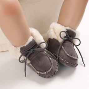 img 1 attached to 👶 Yvinak Newborn Baby Girls Boys Warm Winter Snow Boots Non-Skid Soft Sole Infant Crib Shoes