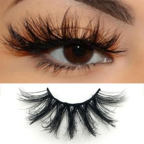 img 2 attached to 👁️ DAODER 8D 25mm Faux Mink Lashes: Long, Dramatic Look, Fluffy Wispy False Eyelashes for Eye Makeup - Pack of 7 Pairs