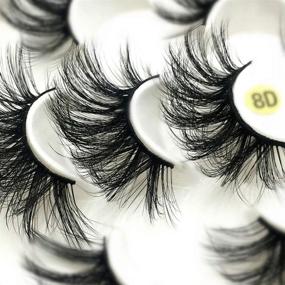 img 1 attached to 👁️ DAODER 8D 25mm Faux Mink Lashes: Long, Dramatic Look, Fluffy Wispy False Eyelashes for Eye Makeup - Pack of 7 Pairs