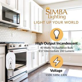 img 3 attached to 🔦 Simba Lighting Microwave Appliance Light Bulb T8 40W (6 Pack) for Ovens, Hood, Stove Top - Dimmable, Warm White, E17 Screw Base - 110V 120V 125V 130V