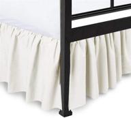 wrinkle-free ivory queen bed skirt with split corners - 21 inch drop - expertise tailored fit - dust ruffled bedskirt in 10 colors! logo