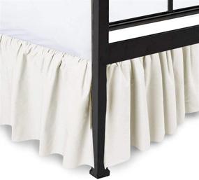 img 4 attached to Беспринцевая белая юбка для кровати Queen из шелка с раздельными углами - 21-дюймовый подъем - Опытная облегающая посадка - Пыльный обод юбки для кровати в 10 цветах!