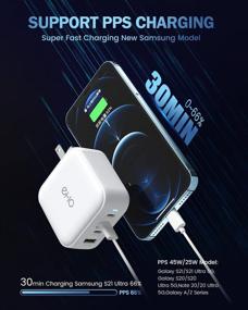 img 1 attached to 🔌 EHO 100W PD 3.0 Ган Type C USB C настенное зарядное устройство - складной адаптер питания с 3 портами USB C + 1 портом USB для большинства ноутбуков, MacBook Pro 16", белый