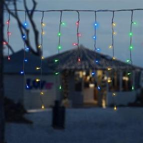 img 4 attached to 🎉 Multicolor Connectable LED Icicle Lights - 300 LEDs 33ft, 8 Modes with Remote and Light Sensor for Wedding, Christmas, Halloween, Thanksgiving, Easter, Party Backdrops, Gazebo - Oopswow Curtain Fairy Light