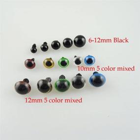 img 2 attached to 👀 Yueton Pack of 150 Black Plastic Safety Eyes (6~12mm) and Colorful Safety Eyes (10/12mm) with Washers - Ideal for DIY Crafts, Toys, Puppets, Teddy Bears, Dolls, and Animal Projects