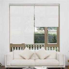 img 3 attached to 🏢 AOSKY Roller Shades Blinds for Windows: Light Filtering Cordless Window Roller Shades for Home and Office - 23"W x 72"H (White)