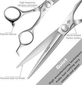 img 1 attached to 💇 Fengliren 6.5 Inch High-End Professional Barber Hair Cutting Scissors/Shears with Ultra-Sharp Blades Made of Advanced Stainless Steel Alloy (Harder than 440C) - Ideal for Senior Hair Salons
