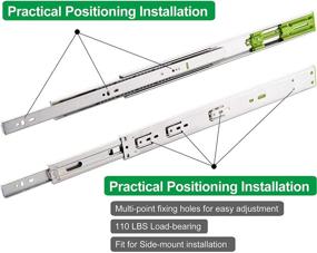 img 1 attached to ✨ VALISY 6 Pair of 22 Inch 3-Section Full Extension Ball-Bearing Slow Soft Close Drawer Slides: Ultimate Cabinet Metal Drawer Rails Track – 14", 16", 18", 20", 22", and 24" Lengths Available