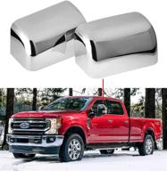 прочные хромированные зеркальные накладки для ford f250 f350 f450 2008-2016 от perfectech (2 шт) логотип