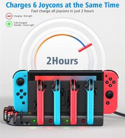 img 2 attached to 🎮 Nintendo Switch Controller Charging Dock Station | Compatible with OLED Model Joycons | KDD Switch Controller Charger Dock Station with 8 Upgraded Game Storage for Nintendo Switch Joycon & Games