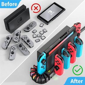 img 1 attached to 🎮 Nintendo Switch Controller Charging Dock Station | Compatible with OLED Model Joycons | KDD Switch Controller Charger Dock Station with 8 Upgraded Game Storage for Nintendo Switch Joycon & Games