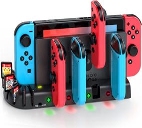 img 4 attached to 🎮 Nintendo Switch Controller Charging Dock Station | Compatible with OLED Model Joycons | KDD Switch Controller Charger Dock Station with 8 Upgraded Game Storage for Nintendo Switch Joycon & Games