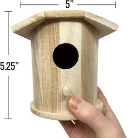 img 1 attached to Kids' DIY Wooden Birdhouse Kits - Pixiss 6 Pack of Unfinished Heavy Duty Wood Bird Houses for Painting, Indoor/Outdoor Use, Bulk Craft Kits for Kids, Personalizable Bird House Kit, Paint Your Own Birdhouse