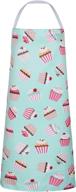 🧁 rosielily cupcake apron: cute cake apron for women, teen girls; ideal baking, cooking, gardening, grilling bbq kitchen apron - blue; perfect gift for bakers & teens - baking supplies included логотип