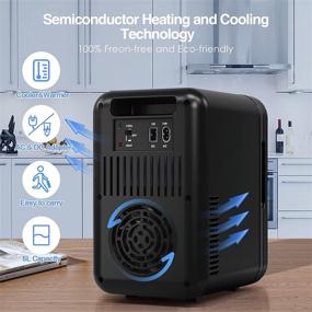 img 2 attached to 🥶 Potiry 6L Mini Fridge - Portable AC/DC Thermoelectric Cooler and Warmer for Bedroom, Car, Home, Travel - Mini Refrigerator for Skin Care, Foods, Medications