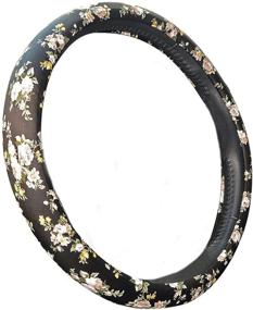 img 4 attached to 🌸 Enhance Your Driving Experience with ZYHW Car Steering Wheel Cover: Universal 15 Inch Middle Size Auto Anti-Slip Wheel Protector Flower Pattern D Style