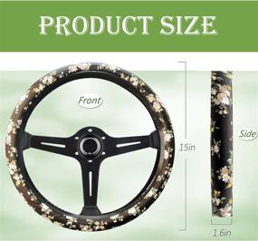 img 1 attached to 🌸 Enhance Your Driving Experience with ZYHW Car Steering Wheel Cover: Universal 15 Inch Middle Size Auto Anti-Slip Wheel Protector Flower Pattern D Style