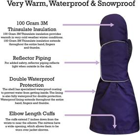 img 2 attached to 🧤 Kids Waterproof Thinsulate Elbow Length Cuff Snow Mittens by N'Ice Caps: Ultimate Protection for Young Adventurers