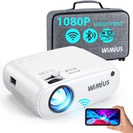 📽️ mini wifi projector with bluetooth, w2 – full hd 1080p support and 250&#39;&#39; display. portable projector with 50% zoom function, home cinema compatible with ios, android, tv stick, ps4 logo