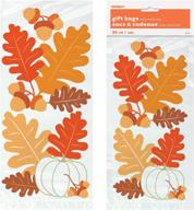 🍂 autumn-themed fall leaves cellophane bags, set of 20 - ideal for thanksgiving, halloween, and fall parties as party favor gift bags logo