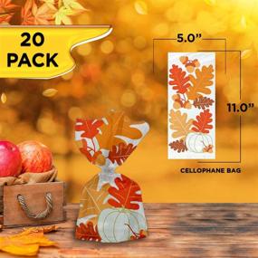 img 1 attached to 🍂 Autumn-Themed Fall Leaves Cellophane Bags, Set of 20 - Ideal for Thanksgiving, Halloween, and Fall Parties as Party Favor Gift Bags