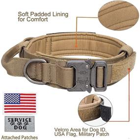 img 3 attached to 🐶 Tactical Dog Collar with American Flag Design, Adjustable Military K9 Collars Thick with Handle, Durable Nylon, Heavy-Duty Metal Buckle for Medium to Large Canine Training