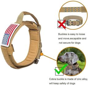 img 1 attached to 🐶 Tactical Dog Collar with American Flag Design, Adjustable Military K9 Collars Thick with Handle, Durable Nylon, Heavy-Duty Metal Buckle for Medium to Large Canine Training