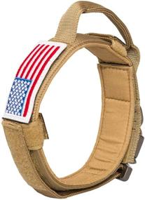 img 4 attached to 🐶 Tactical Dog Collar with American Flag Design, Adjustable Military K9 Collars Thick with Handle, Durable Nylon, Heavy-Duty Metal Buckle for Medium to Large Canine Training