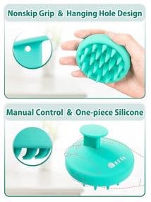 img 1 attached to 🌿 HEETA Full Silicone Hair Scalp Massager Shampoo Brush with Ultra-Soft Bristles - Integrated Design for Exfoliating Scalp, Removing Dandruff, and Promoting Hair Growth (Green)