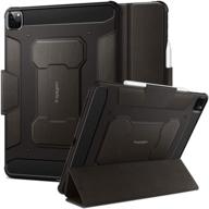 🔒 spigen rugged armor pro for ipad pro 12.9 case 2020 &amp; 2018 with pencil holder - gunmetal: ultimate protection and pencil convenience logo