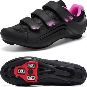 img 4 attached to Versatile Unisex Mens Womens Road Bike Cycling Shoes with 3 Straps, Compatible with Look Delta/SPD Cleats for Road Racing Bikes