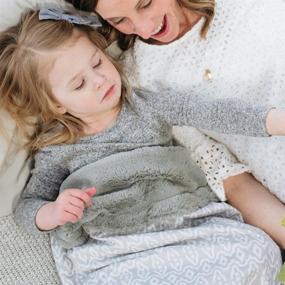 img 2 attached to 👶 Minky Super Soft Baby Blankets with Ikat Gray Printed Design by Graced Soft Luxuries: Cozy and Stylish Receiving Blankets