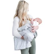👶 minky super soft baby blankets with ikat gray printed design by graced soft luxuries: cozy and stylish receiving blankets logo