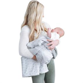 img 4 attached to 👶 Minky Super Soft Baby Blankets with Ikat Gray Printed Design by Graced Soft Luxuries: Cozy and Stylish Receiving Blankets