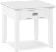 solid wood 21 inch square end side table in white - contemporary storage, 1 drawer for living room & bedroom by simplihome artisan logo